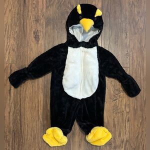 Penguin Halloween Costume Baby 6-9 months Lined Footie Onesie Zipper